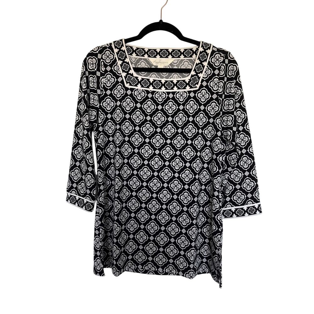 Magnolia Grace Mariana Square Neck 3/4 Sleeve Tunic Top, M